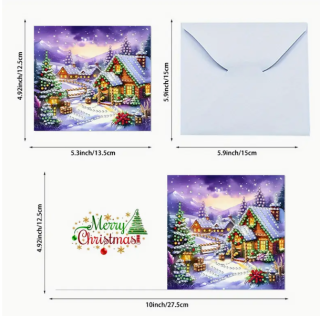 Preview: Diamond Painting 8-teiliges Weihnachtskarten
